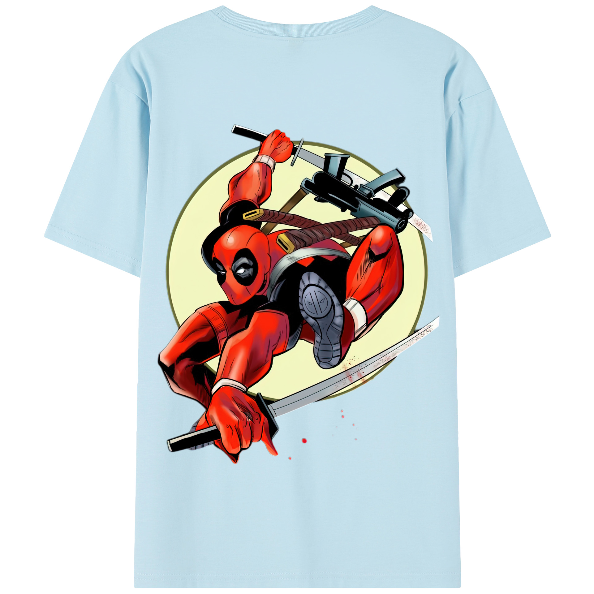 （画像用） Deadpool デッドプール 綿100％半袖Tシャツ（背面プリント）